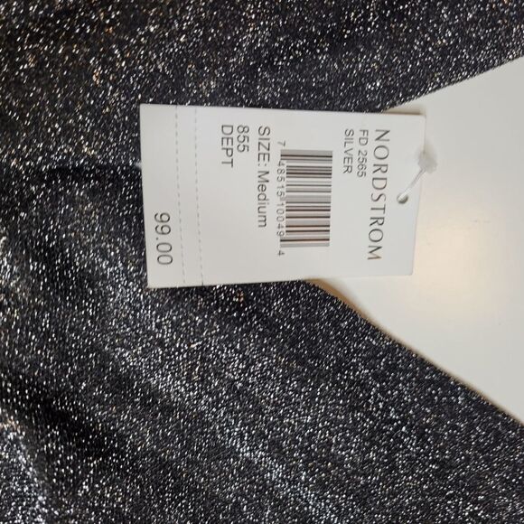 $99 NEW M Fraiche by J black metallic deep v neck twirl holiday dress medium NWT - Picture 6 of 10